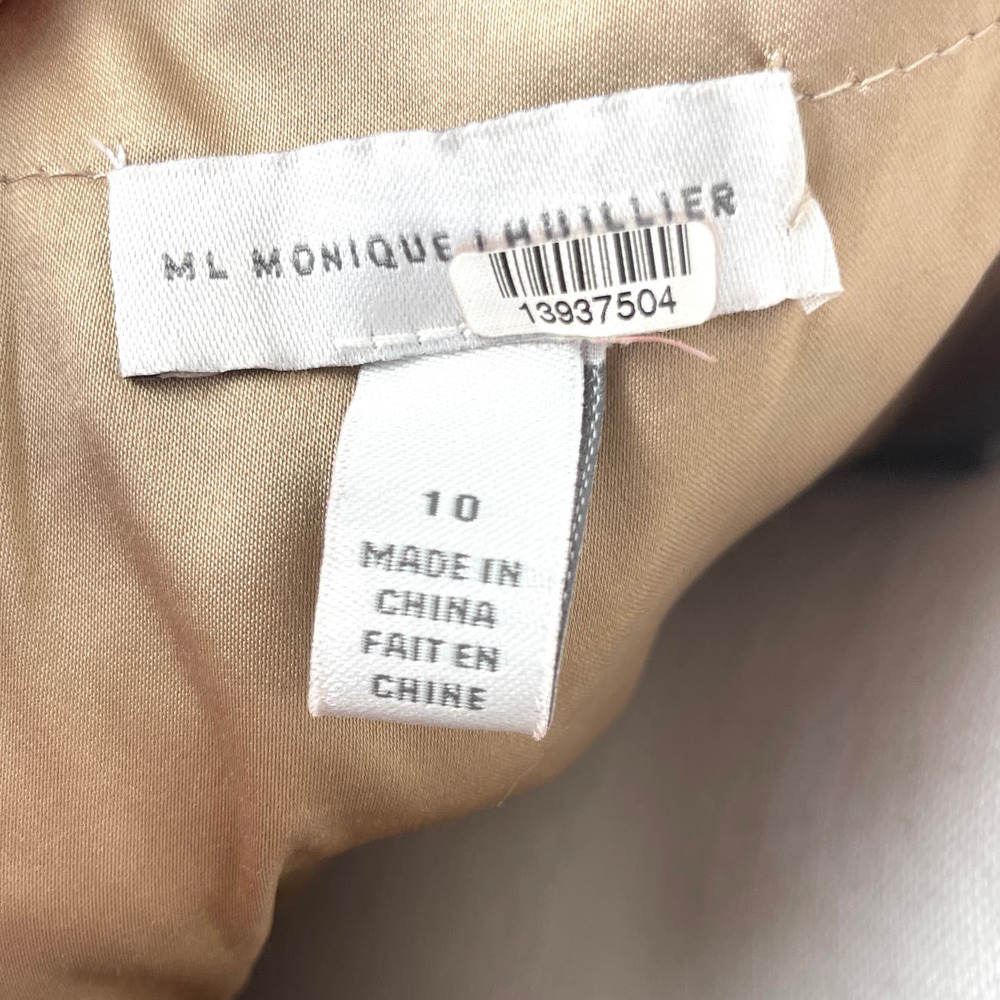 Monique Lhuillier Metallic Cut Out High Low Gown In Maroon Gold Size 10 - Picture 15 of 16